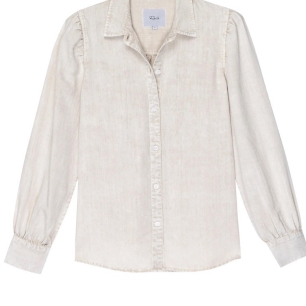 Rails Xs Womens Bone Color Button Up Top - image 3